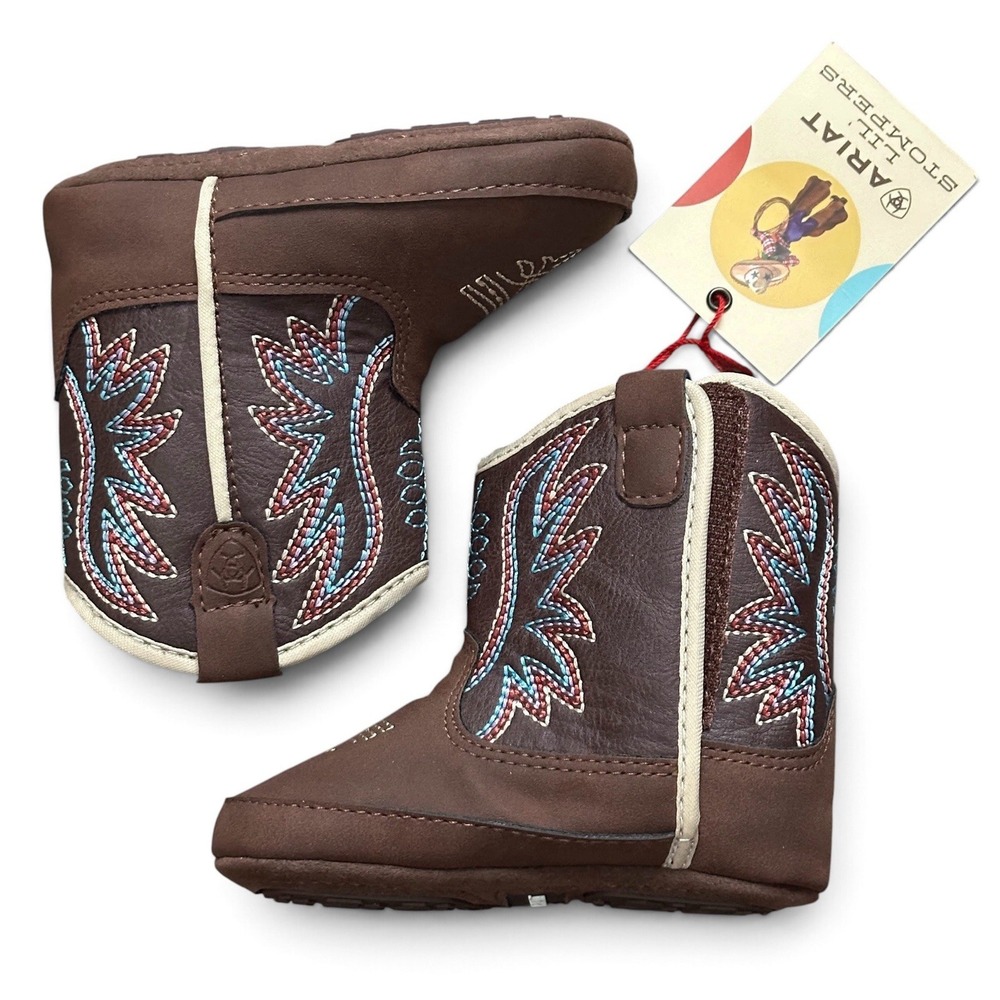 Ariat Lil' Stompers Infant Sz 3 Boots 6 Mo - 9 Mo Western Cowboy Boots Durango